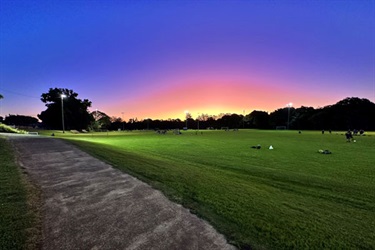 Bangalow Sports Field at sunset